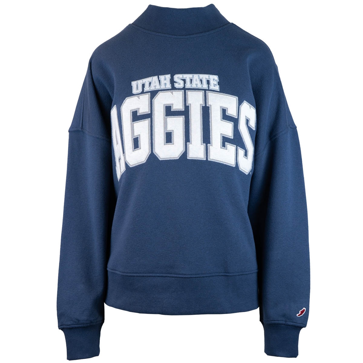 Women's Utah State Aggies Mock Neck Sweatshirt navy